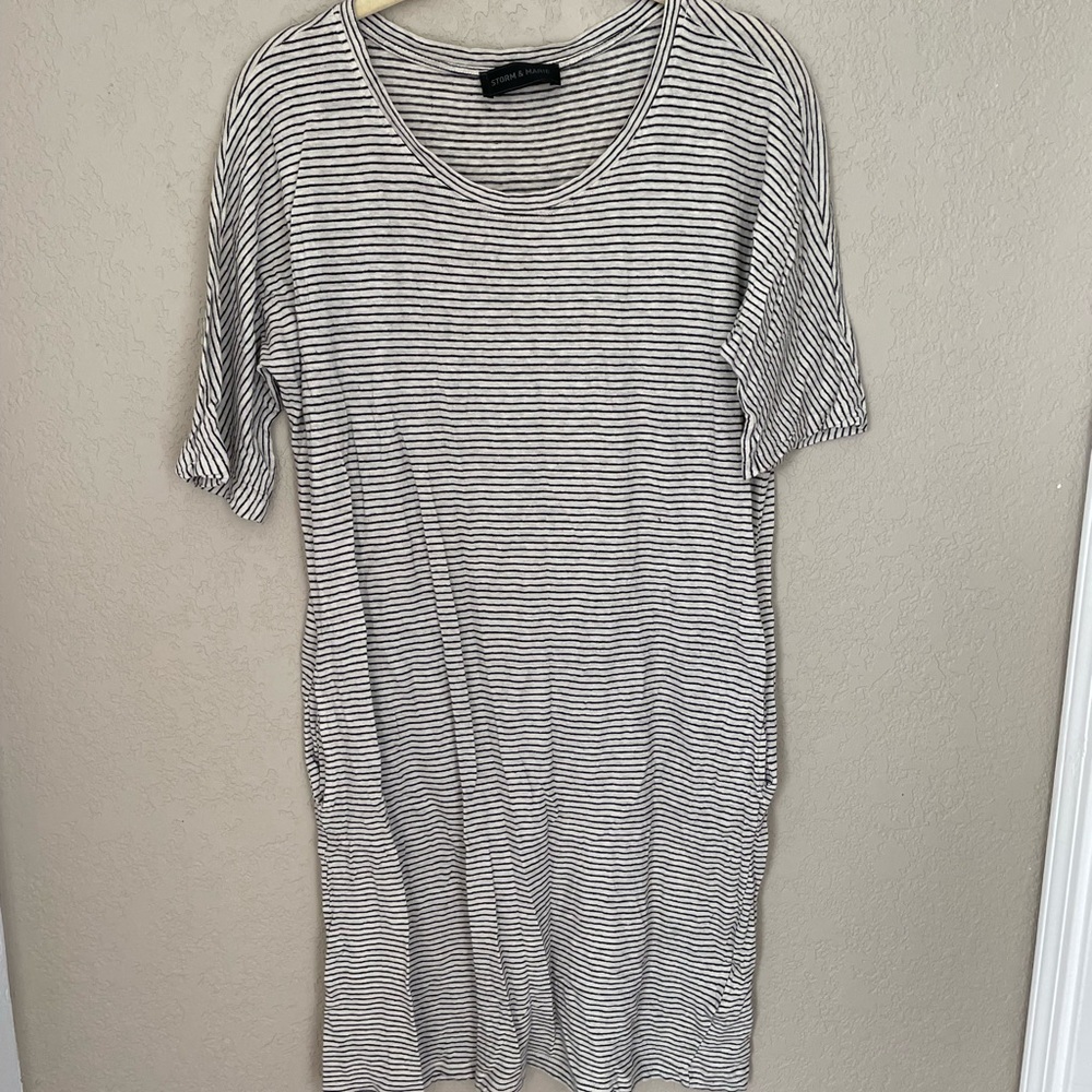 Striped Black and White T-Shirt Dress